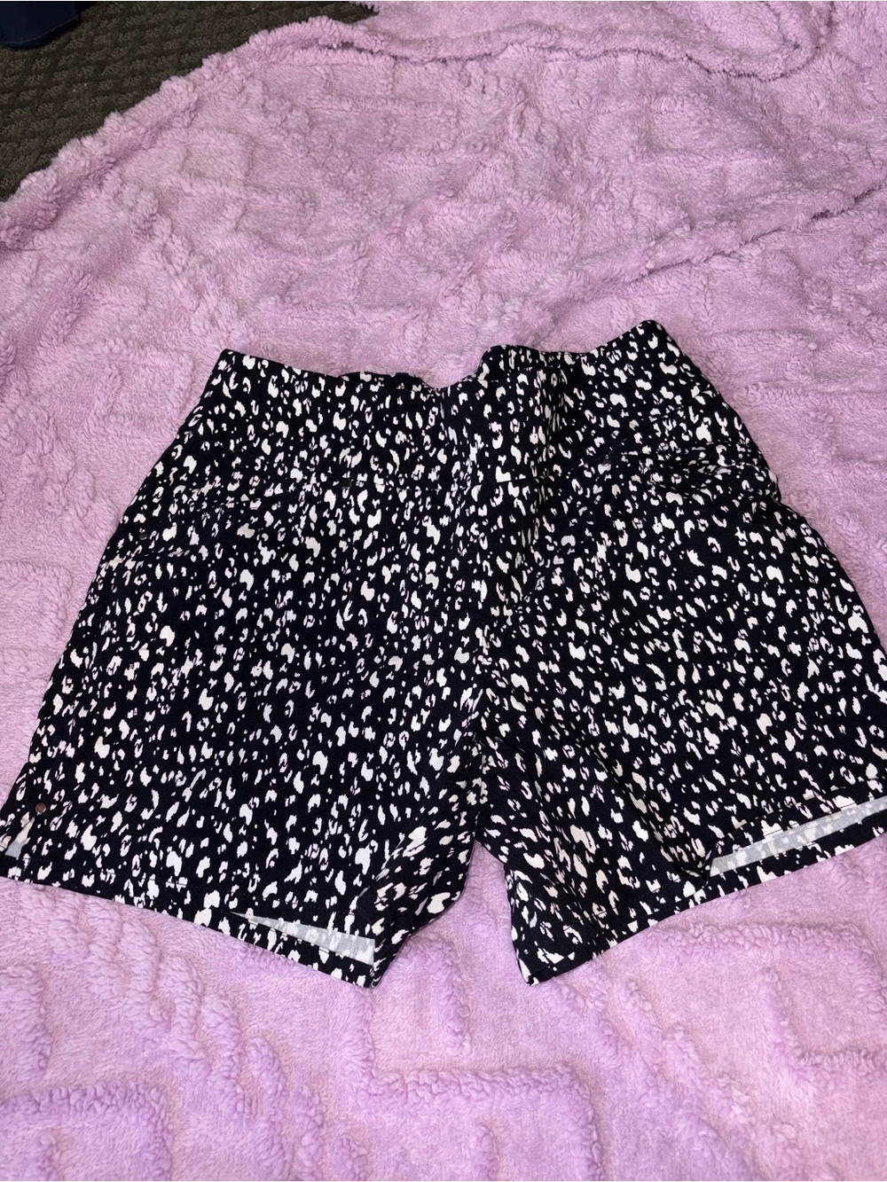 INC International Concepts Black and White Animal Print Athletic Shorts